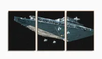 Quadro Decorativo Star Wars A5 120x60 cm em tecido com moldura filete - Foto 6
