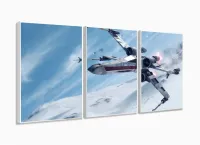 Quadro Decorativo Star Wars B 5 peças 120x60 3 peças cm em tecido com moldura filete - Foto 4