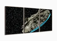 Quadro Decorativo Star Wars C 5 peças 120x60 cm em tecido com moldura filete - Foto 2