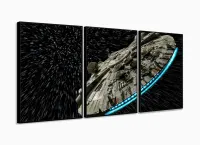 Quadro Decorativo Star Wars C 5 peças 120x60 cm em tecido com moldura filete - Foto 3
