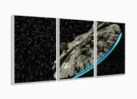 Quadro Decorativo Star Wars C 5 peças 120x60 cm em tecido com moldura filete - Foto 4