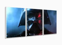 Quadro Decorativo Star Wars Darth Vade 120x60 3 peças com moldura filete - Foto 4