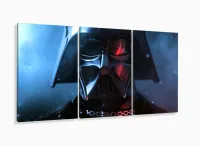 Quadro Decorativo Star Wars Darth Vade 120x60 3 peças com moldura filete - Foto 5