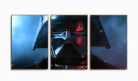 Quadro Decorativo Star Wars Darth Vade 120x60 3 peças com moldura filete - Foto 6