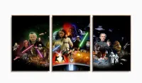 Quadro Decorativo Star Wars E 3 peças 120x60 cm em tecido com moldura filete - Foto 6