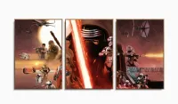 Quadro Decorativo Star Wars G 5 peças 120x60 3 peças cm em tecido com moldura filete - Foto 6