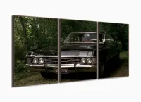Quadro decorativo Supernatural - Impala Baby - 120x60 3 peças com moldura filete - Foto 2