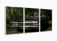 Quadro decorativo Supernatural - Impala Baby - 120x60 3 peças com moldura filete - Foto 4