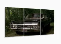 Quadro decorativo Supernatural - Impala Baby - 120x60 3 peças com moldura filete - Foto 5