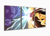 Quadro decorativo Susanoo e Kurama Naruto - Tela em Tecido 3 peças com moldura filete - Foto 2