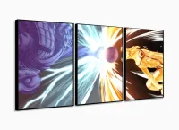 Quadro decorativo Susanoo e Kurama Naruto - Tela em Tecido 3 peças com moldura filete - Foto 3