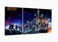Quadro Decorativo Team Vingadores 3 peças 120x60 cm em tecid com moldura filete - Foto 5