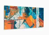 Quadro Decorativo Tela abstrata 3 Peças 120x60 em tecido com moldura filete - Foto 5