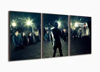 Quadro Decorativo The Walking Dead 3 peças 120x60 cm em tecido com moldura filete - Foto 2