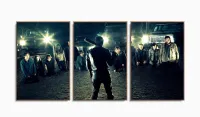 Quadro Decorativo The Walking Dead 3 peças 120x60 cm em tecido com moldura filete - Foto 6