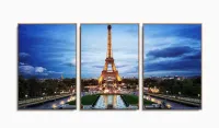 Quadro Decorativo Torre Eiffel Paris 120x60 Sala Quarto m01 com moldura filete - Foto 6