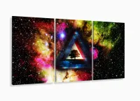 Quadro Decorativo Trippy Collor Psicodélico 120x60 Sala com moldura filete - Foto 5