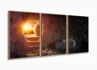 Quadro Decorativo Túmulo De Jesus Vazio 120x60 Quarto Sala com moldura filete