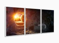 Quadro Decorativo Túmulo De Jesus Vazio 120x60 Quarto Sala com moldura filete - Foto 4