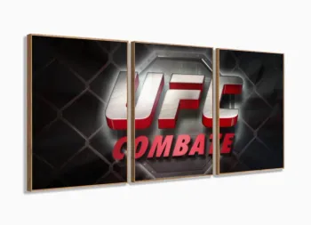 Quadro Decorativo UFC Combate 120x60 em tecido com moldura filete