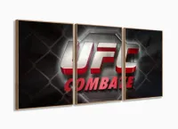 Quadro Decorativo UFC Combate 120x60 em tecido com moldura filete