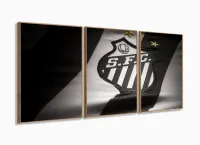 Quadro Decorativo Vasco da Gama 120x60 3 peças com moldura filete