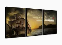 Quadro Decorativo Vasco Da Gama Futebol Com Tela Em Tecido 3 peças com moldura filete - Foto 3