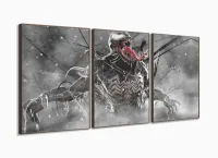 Quadro Decorativo Venom 3 peças 120x60 cm em tecido com moldura filete - Foto 2