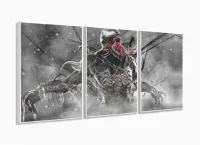 Quadro Decorativo Venom 3 peças 120x60 cm em tecido com moldura filete - Foto 4