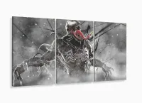 Quadro Decorativo Venom 3 peças 120x60 cm em tecido com moldura filete - Foto 5