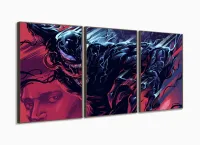 Quadro Decorativo Venom 120x60 3 peças cm em tecido com moldura filete - Foto 2
