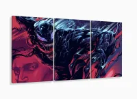 Quadro Decorativo Venom 120x60 3 peças cm em tecido com moldura filete - Foto 5