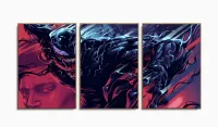 Quadro Decorativo Venom 120x60 3 peças cm em tecido com moldura filete - Foto 6