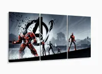 Quadro Decorativo Vingadores 3 peças 120x60 cm em tecido com moldura filete - Foto 5