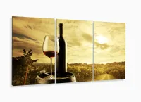 Quadro Decorativo Vinho Pôr Do Sol 120x60 Sala Quarto com moldura filete - Foto 5