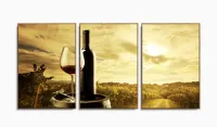 Quadro Decorativo Vinho Pôr Do Sol 120x60 Sala Quarto com moldura filete - Foto 6