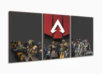 Quadro Decorativos Apex Legends Com 3 Peças 120x60 m com moldura filete - Foto 2