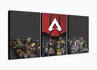 Quadro Decorativos Apex Legends Com 3 Peças 120x60 m com moldura filete - Foto 3