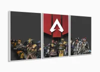 Quadro Decorativos Apex Legends Com 3 Peças 120x60 m com moldura filete - Foto 4