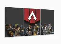 Quadro Decorativos Apex Legends Com 3 Peças 120x60 m com moldura filete - Foto 5