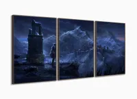 Quadro Decorativos Elder Scrolls com 3 peças 120x60 cm com moldura filete - Foto 2