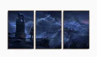 Quadro Decorativos Elder Scrolls com 3 peças 120x60 cm com moldura filete - Foto 6