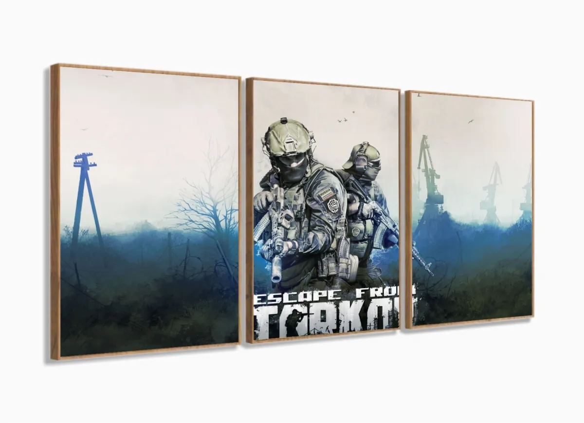 Quadro Decorativos Escape From Kortov 120x60 com moldura filete Imagem