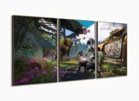 Quadro Decorativos Far Cry com 3 peças 125x60 cm com moldura filete - Foto 2