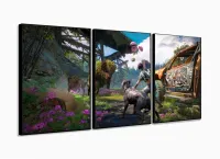 Quadro Decorativos Far Cry com 3 peças 125x60 cm com moldura filete - Foto 3