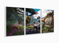 Quadro Decorativos Far Cry com 3 peças 125x60 cm com moldura filete - Foto 4