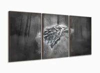 Quadro Decorativos Game of Thrones com 3 peças 125x60 com moldura filete - Foto 2