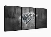 Quadro Decorativos Game of Thrones com 3 peças 125x60 com moldura filete - Foto 3