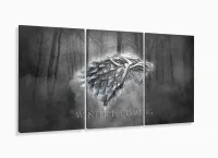 Quadro Decorativos Game of Thrones com 3 peças 125x60 com moldura filete - Foto 5