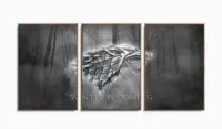 Quadro Decorativos Game of Thrones com 3 peças 125x60 com moldura filete - Foto 6